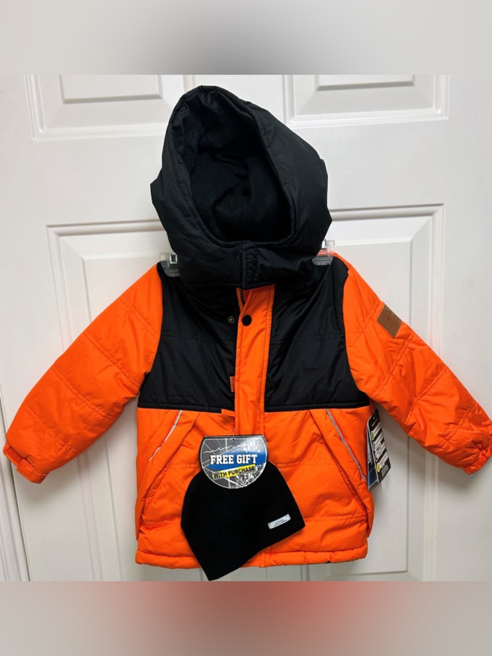 IXTREME OUTFITTERS Kids Orange and Black Winter Hooded Jacket - Insulated